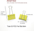 Binder Clips Small Metal Clamp, 0.75 inch / 19 mm, Yellow, 20-PCS