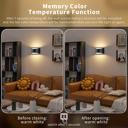 3 10W 1 Pack) TingMiao Black Modern LED Wall Sconce, Colors Indoor Wall Lights, Hardwired Up and Down Aluminum Wall