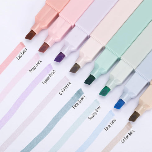 ZEYAR Aesthetic Cute Highlighter Pens, Cream Colors, Chisel Tip, Water Based, Quick Dry, No Bleed, 8 Spring Colors
