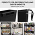 WBKATN 6 Pack 6 6 Rolling Cart Accessories, Black Plastic Hanging Cup Holder for Utility Storage Carts Organizer