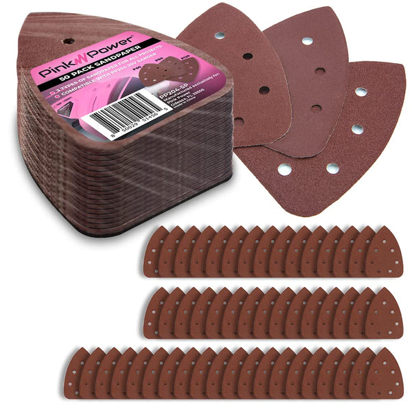 Pink Power Sandpaper for 20V PP204 Cordless Electric Hand Sander, P60/P80/P120 Grit Pads