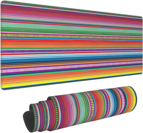Sigouyinei Mexican Serape Color Stripe Gaming Keyboard Mouse Pad Mousepad Huge Extended XL