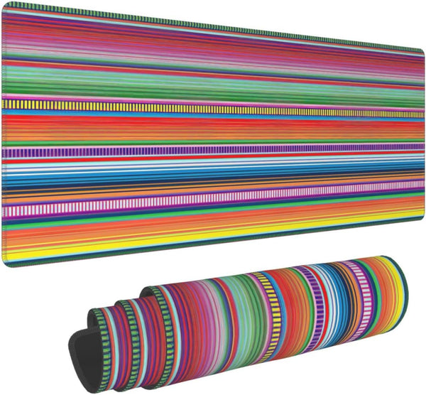Sigouyinei Mexican Serape Color Stripe Gaming Keyboard Mouse Pad Mousepad Huge Extended XL