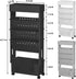 5-Tier BYFU Movable Bookshelf Cart, Rolling File Paper Storage Organizer Mobile Bookcase with Wheels for Home Office