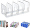 Marte Vanci Clear Acrylic File Sorter - Sturdy Desk Organizer Shelf with 4 Sections for Letter, Cookbooks, Home Office