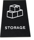 Storage Sign, ADA Compliant Modern Design Door Sign with Grade 2 Braille for Private Area, 3M Double Sided Tape