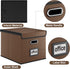 Huolewa Upgraded Faux Leather File Organizer Box with Lid, Collapsible Hanging Folder Box for Home/Office Storage