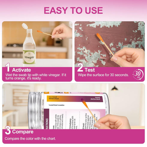 60 30s (60) AAwipes Lead Test Kit Swabs Enhanced Lead Testing Formulation At Home Lead Paint Test Kit Testing for Paint