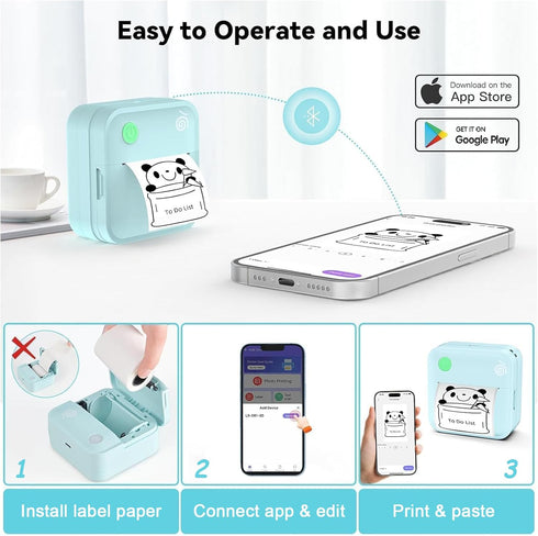 lopevi Label Maker Machine Portable Label Printer with Multiple Templates Wireless BT Label Maker for Home Office