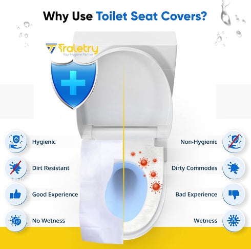 Pack 50 Toilet Seat Covers Disposable Flushable Travel of XL-Disposable Toilet Seat Covers-Biodegradable Paper-Kids Men