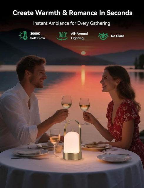 4000mAh 4-Level Dimmable Tubicen Rechargeable Table Lamp Waterproof Outdoor Lantern Portable Battery Operated Camping
