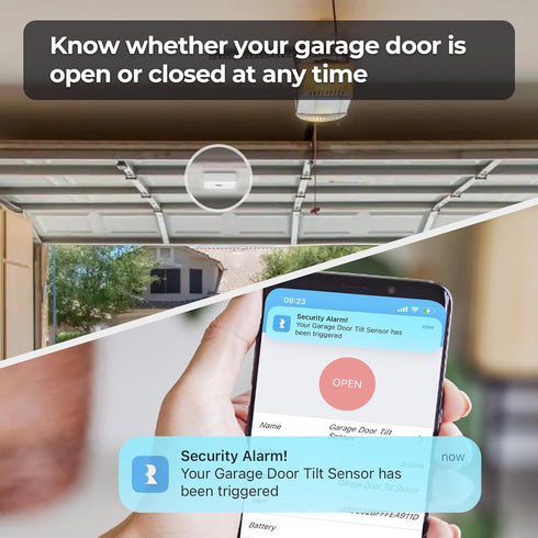 THIRDREALITY Zigbee Smart Garage Door Tilt Sensor: Smart Home Compatibility, Adjustable Sensitivity, Up to 2-Year