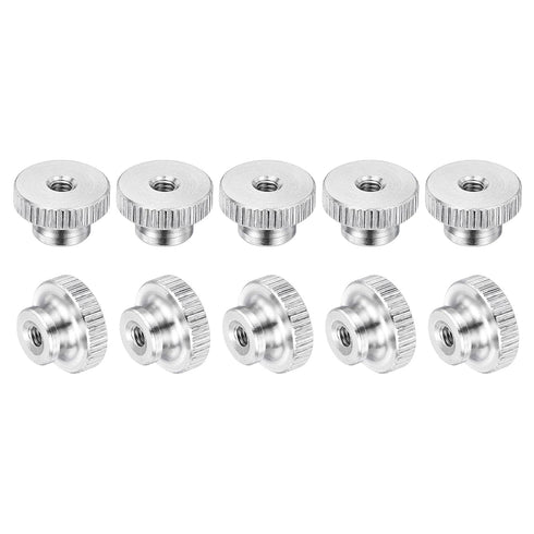 uxcell M4-0.7 Knurled Thumb Nuts, 20Pcs 304 Stainless Steel High Head Locking Nuts, Silver