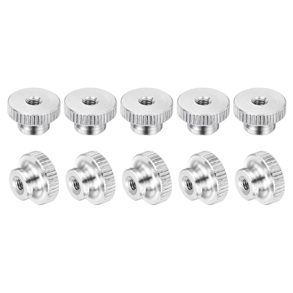 uxcell M4-0.7 Knurled Thumb Nuts, 20Pcs 304 Stainless Steel High Head Locking Nuts, Silver
