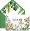 Whaline 50 Pack Safari Jungle Thank You Cards with Envelopes Stickers Jungle