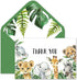Whaline 50 Pack Safari Jungle Thank You Cards with Envelopes Stickers Jungle