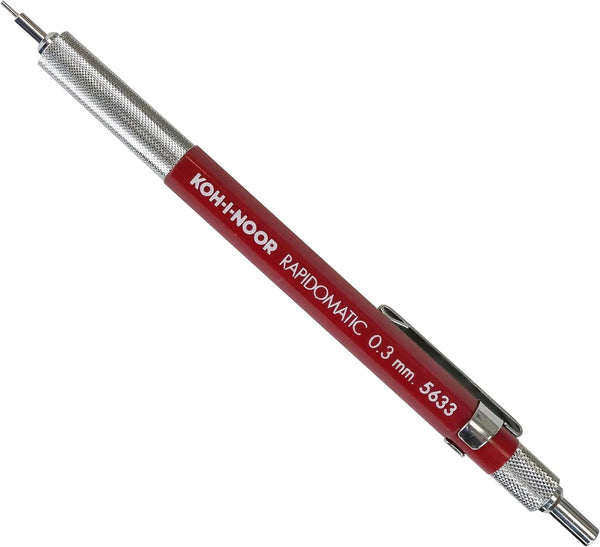 Koh-I-Noor Rapidomatic Mechanical Pencil, 3mm Lead, Red, Blister Carded, 1 Each