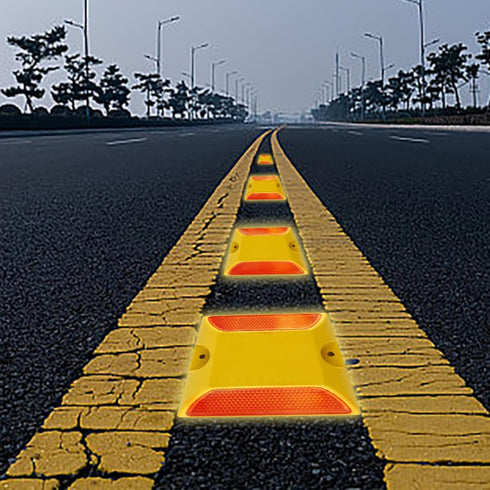 12-Pack Lane Reflectors, 4 x 4 Inch Asphalt Road Markers for Speed Bumps, Sidewalks, Crosswalks, Highways, Driveways