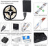 16.4ft 8.2ft 2 USB LED Light Strip White with Battery Box (Batteries Not Included), Daylight Under Cabinet Strip Lights