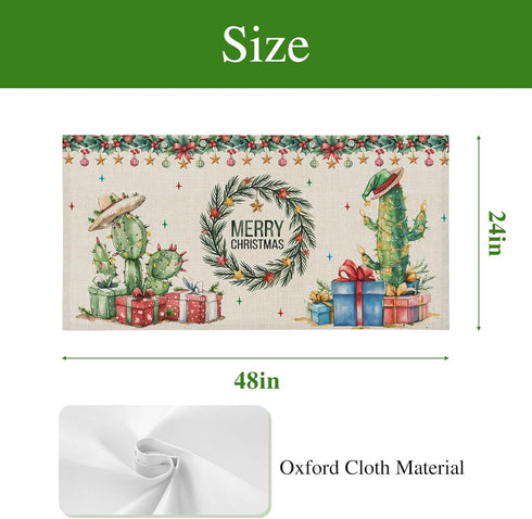 Smile Sunflower 3PCS 10 Merry Christmas Cactus Gift Linen Fluorescent Light Covers - Lampshade Ceiling Lights