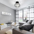 Industrial Black Semi Flush Mount Ceiling Light Fixture, Modern Close to Ceiling Light, Crystal Chandeliers Fixtures