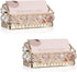 Hipiwe 2 Packs Crystal Business Card Holder, Gold Metal Display Holder for Desk, Bling Office Desktop Organizer with
