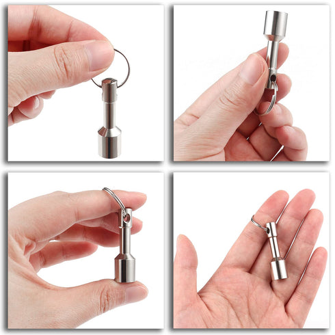 Keychain Magnet for Testing Brass, Pocket Magnets for Purse with Strong Neodymium, 2PACK-D12mm