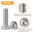 M6-1.0 x 16mm Button Head Socket Cap Bolts Screws, 304 Stainless Steel 18-8, Allen Socket Drive, Quantity 25