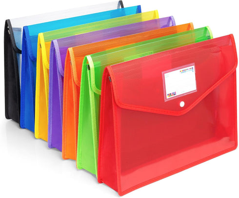 Waterproof Transparent Plastic File Folders, Expandable File Organiser - Large Capacity A4B4 File Wallet for