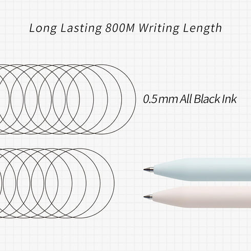 Kaco FIRST Gel Pens, Cute Stationery, 2 Pieces Black Ink with 4 Extra Refills, 0.5mm Fine Point, Aesthetic Star Pens