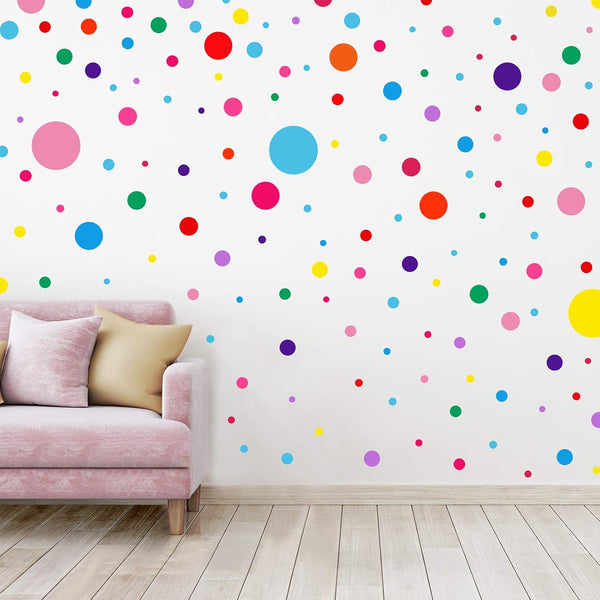 Zonon 264 Pieces Colorful Polka Dot Wall Decals Circle Wall Stickers for Kids Vinyl Removable Nursery Classroom Bedroom