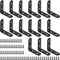 Glarks 15 Set 50mm Black L Bracket Right Angle Corner Brace Joint Fastener