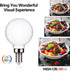 KLY G50 Bulb E12, 2700K Bulbs, 40W Bulbs A15 500LM, CRI90, Dimmable, 6 Pack Ceiling Fan Light Warm White Candelabra LED