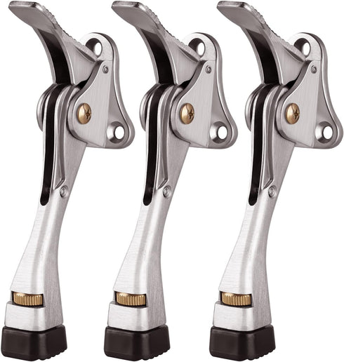 GroTheory 3 Pack Door Stoppers - 4 inch Kickdown Heavy Duty Door Stops for Bottom of Door