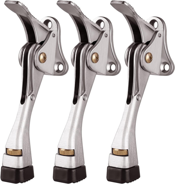 GroTheory 3 Pack Door Stoppers - 4 inch Kickdown Heavy Duty Door Stops for Bottom of Door