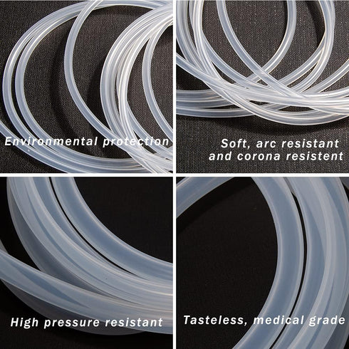 Quickun Pure Silicone Tubing, 7mm ID x 10mm OD High Temp Food Grade Tube for Home Brewing, 3.28 Ft