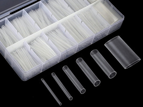 Ginsco 324 Pcs Clear Heat Shrink Tubing Cable Wrap Kit, 6 Sizes f1.5/2.5/3/5/6/10mm
