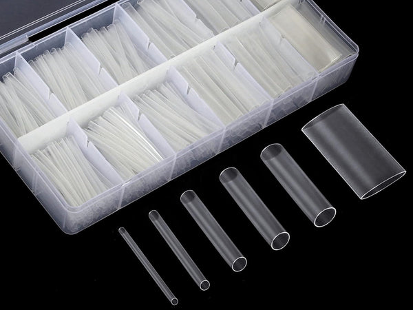Ginsco 324 Pcs Clear Heat Shrink Tubing Cable Wrap Kit, 6 Sizes f1.5/2.5/3/5/6/10mm
