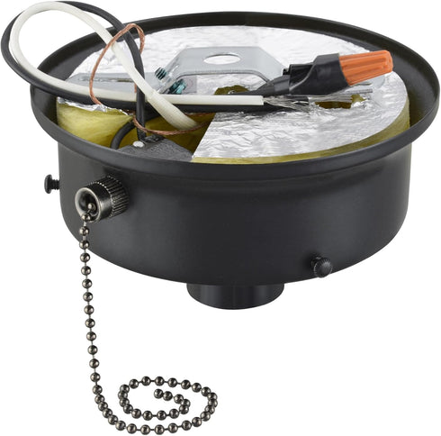 Aspen Creative 22104-01-1, 4-1/2" 5" 1-3/4" Flush Mount Ceiling Fixture Shade Holder Kit with On/Off Pull Chain Switch