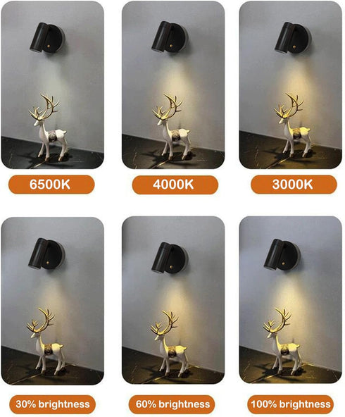 Yinhamnl 360 Spot Lights Indoor, Rechargeable Plant Spotlight Indoor, Rotate Wireless LED Uplighting, Battery Powered