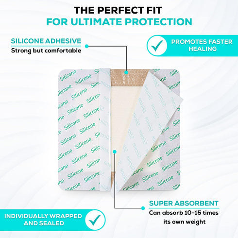 4"x4" (2.7"x2.7" 10 MedVance TM Silicone - Bordered Silicone Adhesive Foam Dressing Size pad), Box of dressings