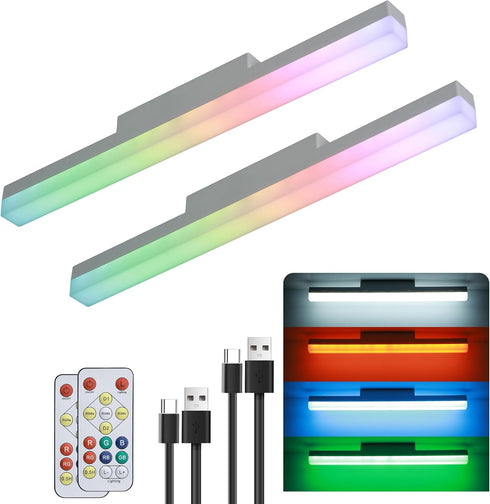 Clnutrieve Led Mirror Vanity Lights Set of 2, Magnetic 4000Mah Battery Rechargeable RGB+6400k