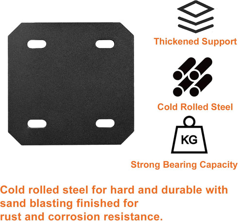 Mending Plate Flat Brackets for Wood - 6 Pack Heavy Duty Black Metal Plates for Repair Joining