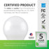 Sunco Lighting 4 Pack GU24 LED Light Bulbs, 2 Prong A19, 5000K Daylight, 9W Equivalent, Bright Dimmable