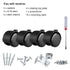 2 Inch Caster Wheels Set of 4, Heavy Duty 1000LBS Load Capacity, 5/16 Inch Valve Stem & Rotating Top Plate, Black