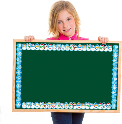 Winter Bulletin Board 78.7FT Cutout Classroom Decor, Snowflake Border, Christmas Holiday Trim