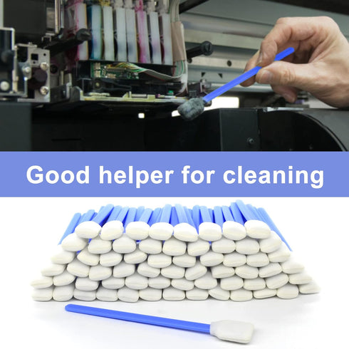 200pcs 5.11" Square Rectangle Foam Cleaning Swab Sticks for Inkjet Printer, Roland Optical Equipment, Blue