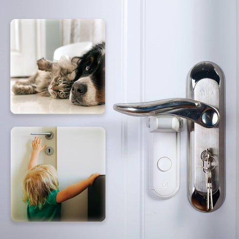 2 Pack) Childproof Door Lever Lock, Baby Proofing Door Handle Lever, Door Handle Child Proof, Toddler Door Locks
