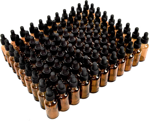 YoleShy 1oz Glass Dropper Bottle, 50 Pack Amber Glass Bottles with Droppers and Black Caps for Essential Oils