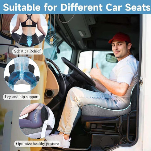 Memory Foam L Shaped Seat Cushion, Orthopedic Cushion with Back Support, Ergonomic L Shaped Seat Cushion for Truck